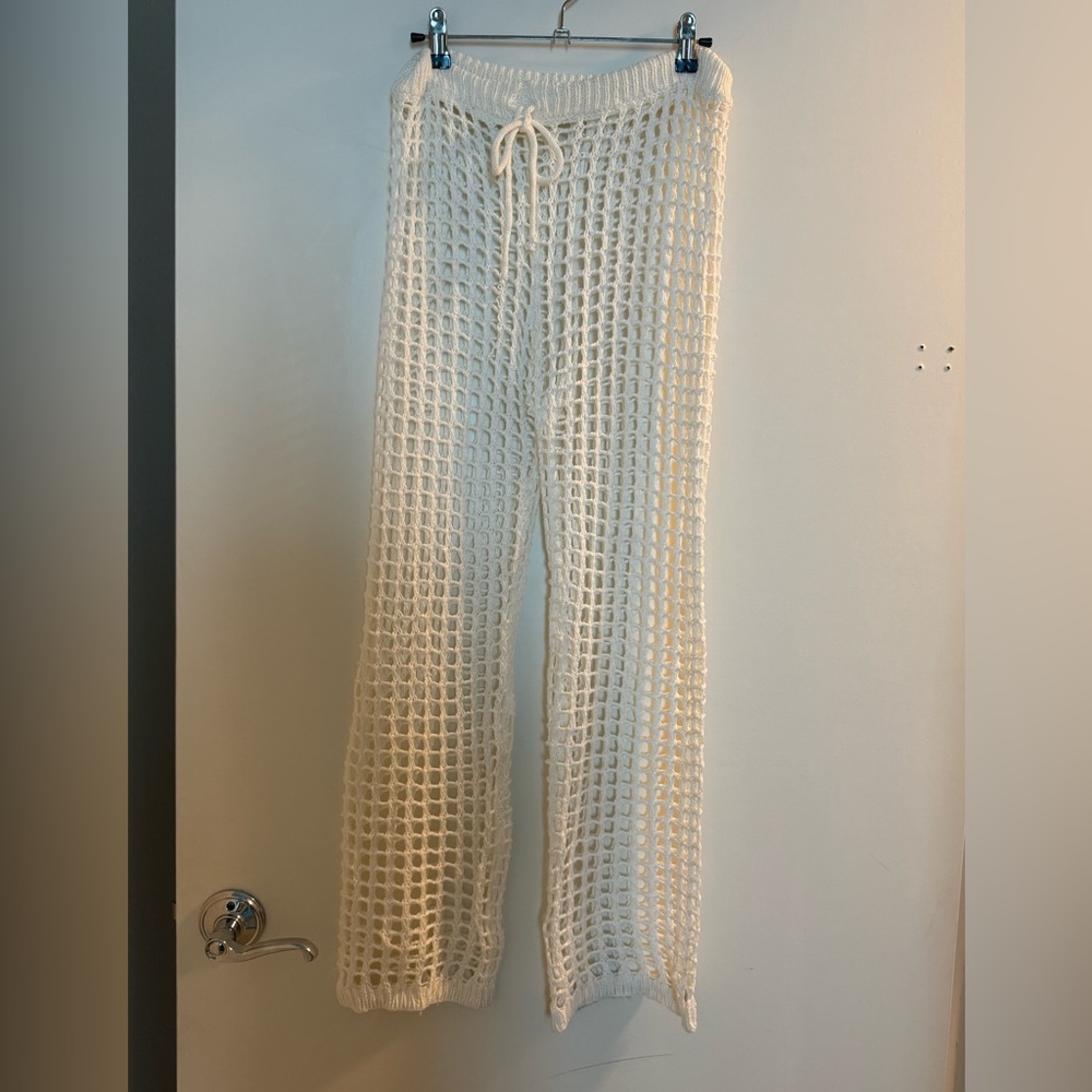 White Crochet Pants